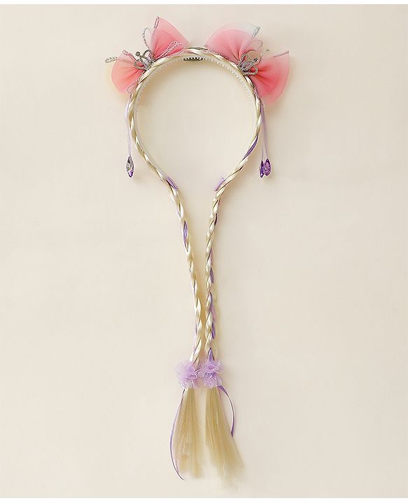Babyhug Hair Band With Bow Applique Free Size - Pink