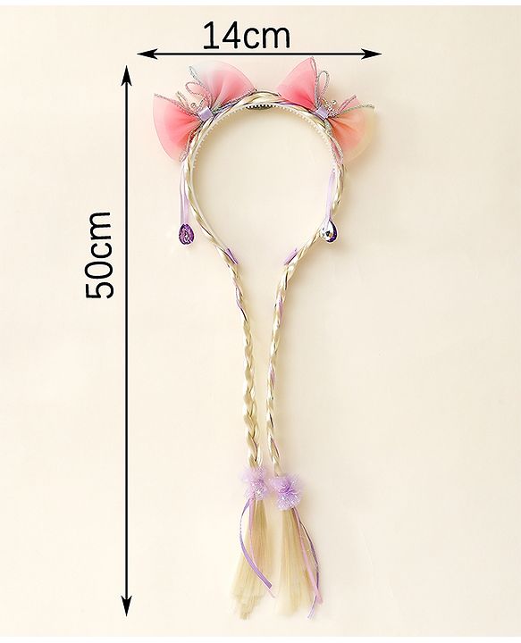 Babyhug Hair Band With Bow Applique Free Size - Pink
