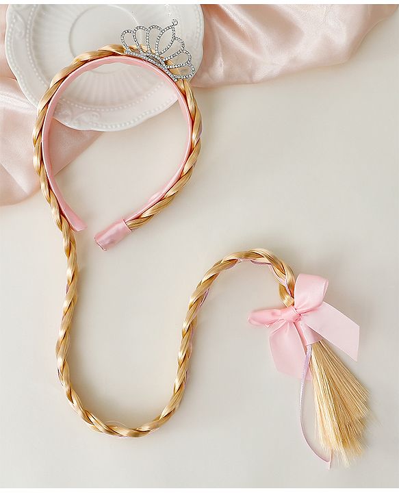 Babyhug Free Size Hair Band Tiara & Bow Applique - Pink
