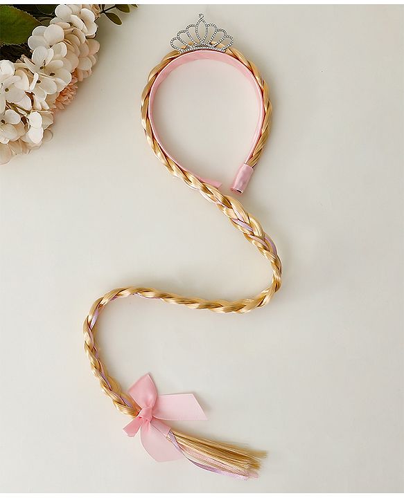 Babyhug Free Size Hair Band Tiara & Bow Applique - Pink