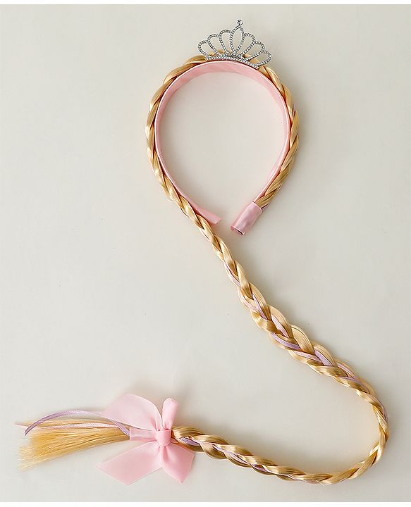 Babyhug Free Size Hair Band Tiara & Bow Applique - Pink
