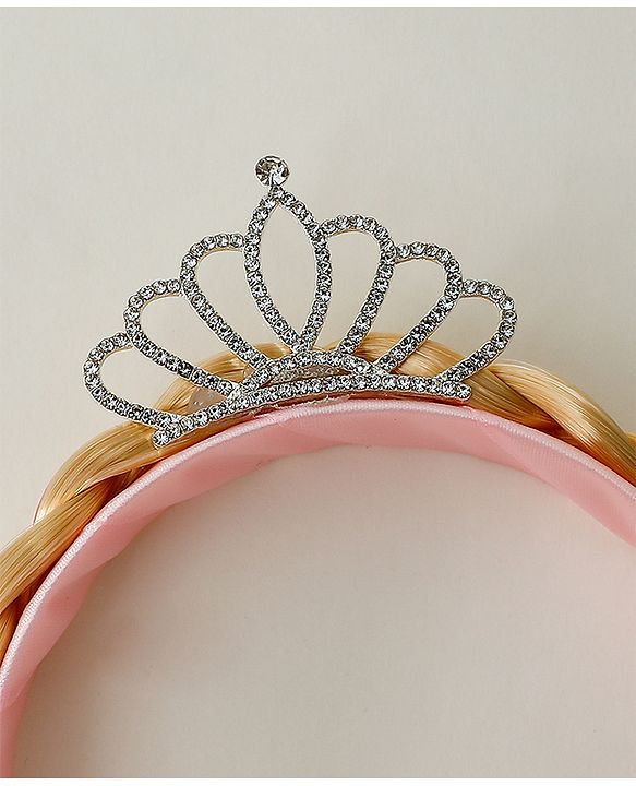 Babyhug Free Size Hair Band Tiara & Bow Applique - Pink