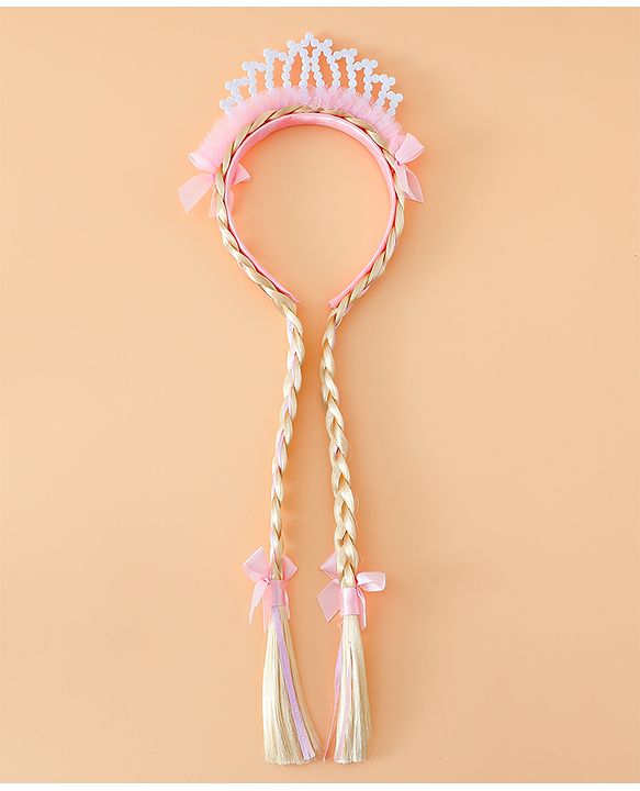 Babyhug Pearl Bead Crown Applique Hair Band - Pink