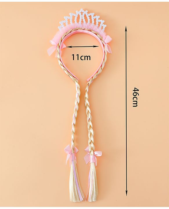 Babyhug Pearl Bead Crown Applique Hair Band - Pink