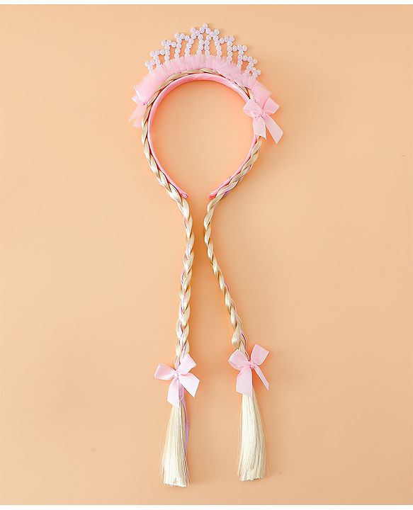 Babyhug Pearl Bead Crown Applique Hair Band - Pink