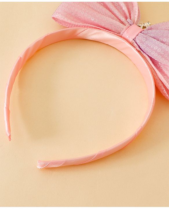 Babyhug Bow and Tiara Applique Hair Band- Pink