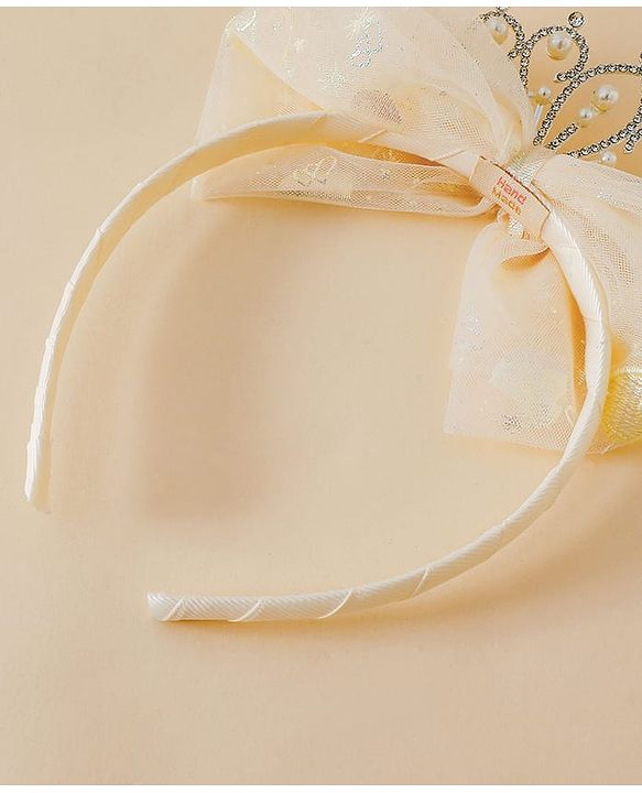 Babyhug Hair Band With Bow and Tiara Applique Free Size - Blue