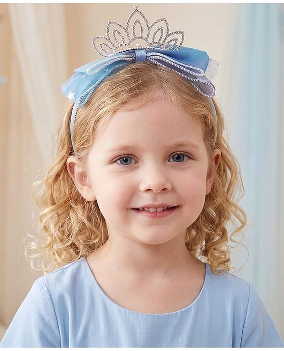 Babyhug Girls Soft Fabric Bow Hairband - Blue