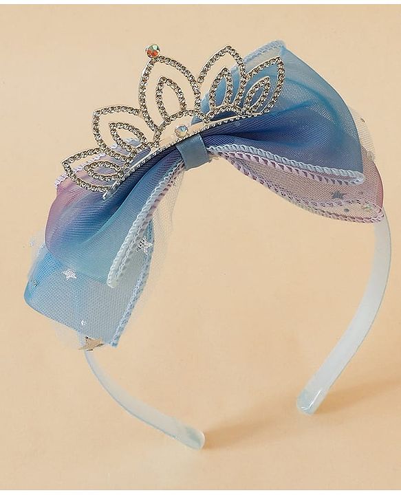 Babyhug Girls Soft Fabric Bow Hairband - Blue
