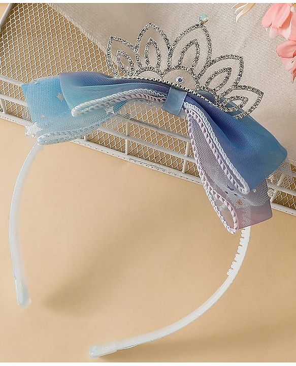 Babyhug Girls Soft Fabric Bow Hairband - Blue