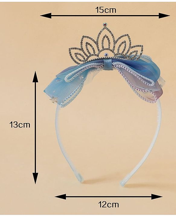 Babyhug Girls Soft Fabric Bow Hairband - Blue