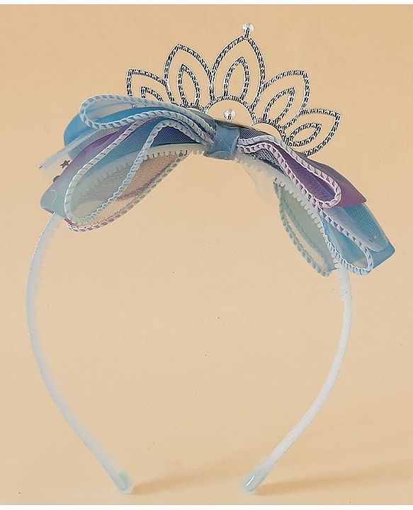 Babyhug Girls Soft Fabric Bow Hairband - Blue