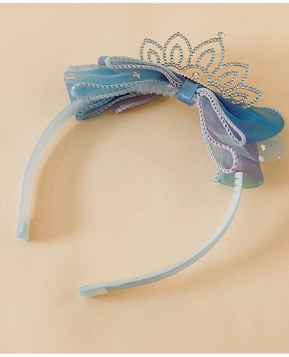 Babyhug Girls Soft Fabric Bow Hairband - Blue