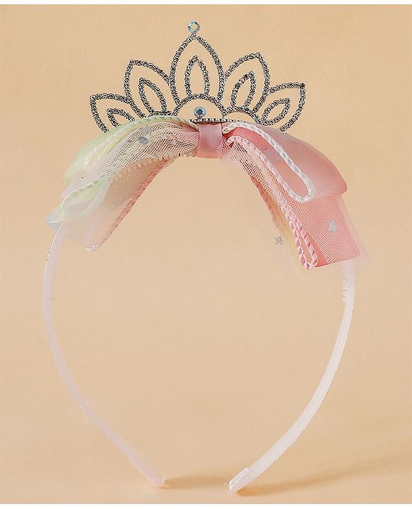Babyhug Girls Soft Fabric Bow Hairband - Blue
