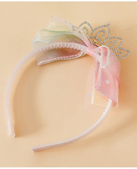 Babyhug Girls Soft Fabric Bow Hairband - Blue
