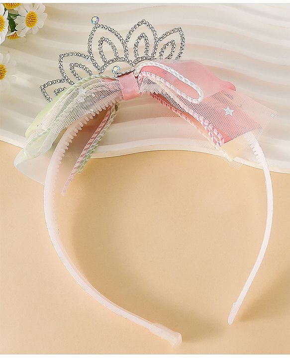 Babyhug Girls Soft Fabric Bow Hairband - Blue