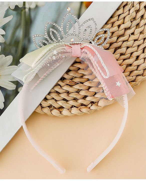 Babyhug Girls Soft Fabric Bow Hairband - Blue