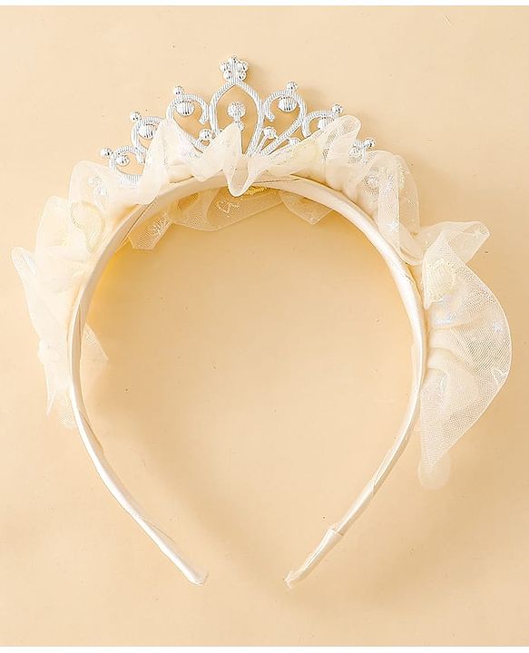 Pine Kids Hair Bands with Tiara applique Free Size - Light Yellow