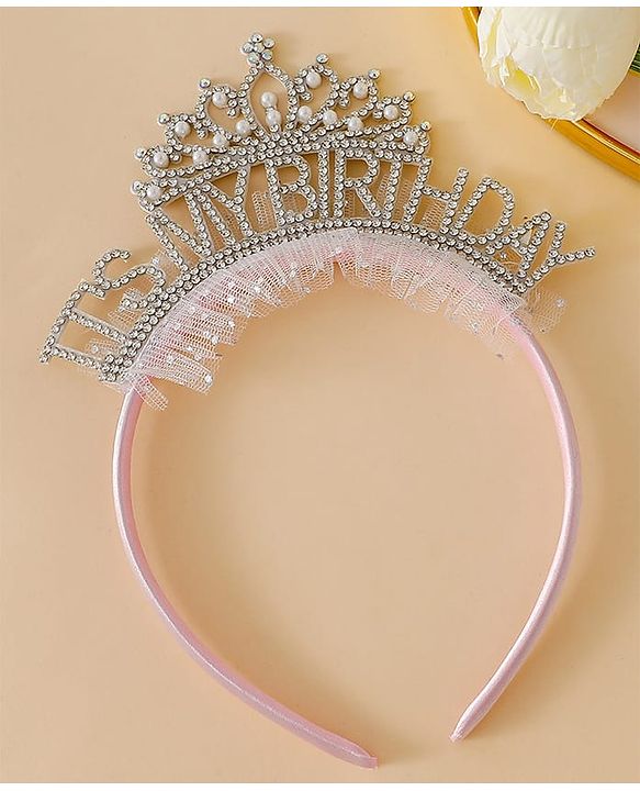 Babyhug Hair Bands With Applique Free Size -Pink