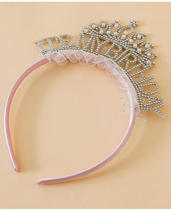 Babyhug Hair Bands With Applique Free Size -Pink