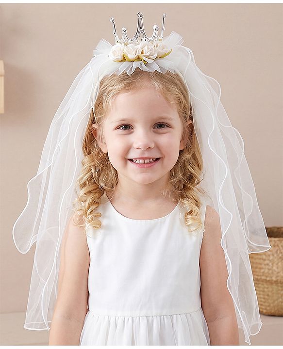 Babyhug Hair Bands With Applique Free Size - Beige