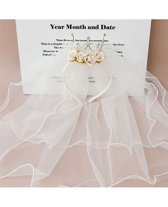 Babyhug Hair Bands With Applique Free Size - Beige