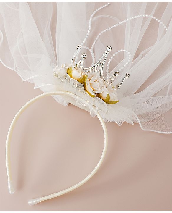 Babyhug Hair Bands With Applique Free Size - Beige