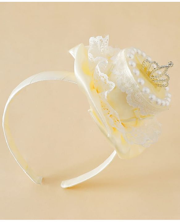 Pine Kids Hair Bands With Applique Free Size-White