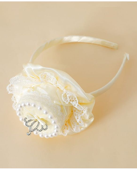 Pine Kids Hair Bands With Applique Free Size-White