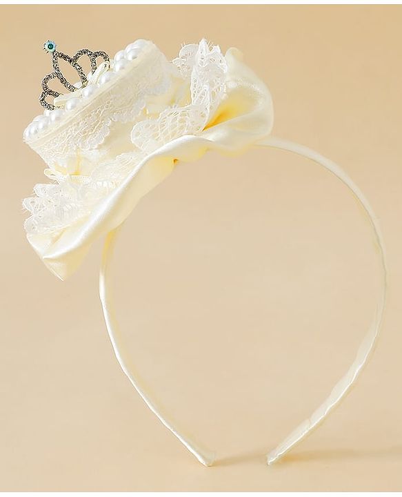 Pine Kids Hair Bands With Applique Free Size-White