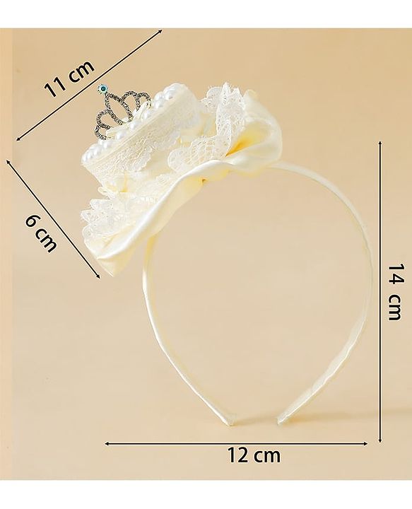 Pine Kids Hair Bands With Applique Free Size-White