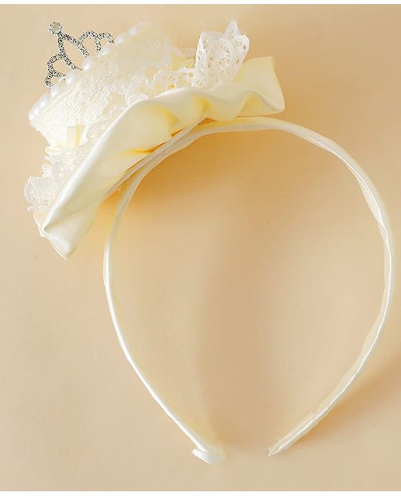 Pine Kids Hair Bands With Applique Free Size-White