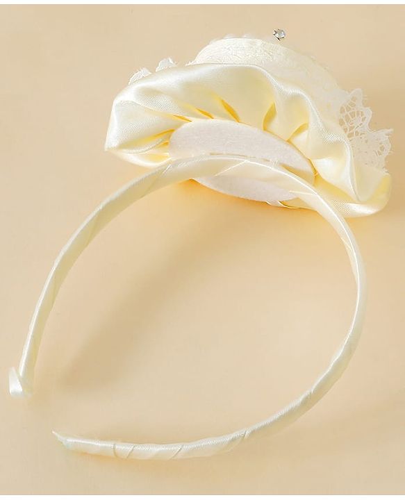 Pine Kids Hair Bands With Applique Free Size-White