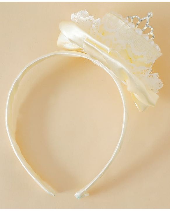 Pine Kids Hair Bands With Applique Free Size-White