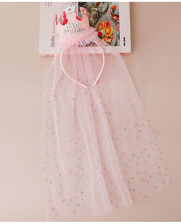 Babyhug Hair Bands With Applique Free Size- Pink