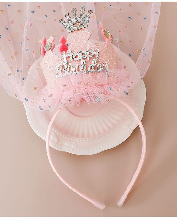 Babyhug Hair Bands With Applique Free Size- Pink
