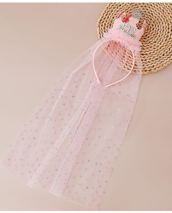 Babyhug Hair Bands With Applique Free Size- Pink
