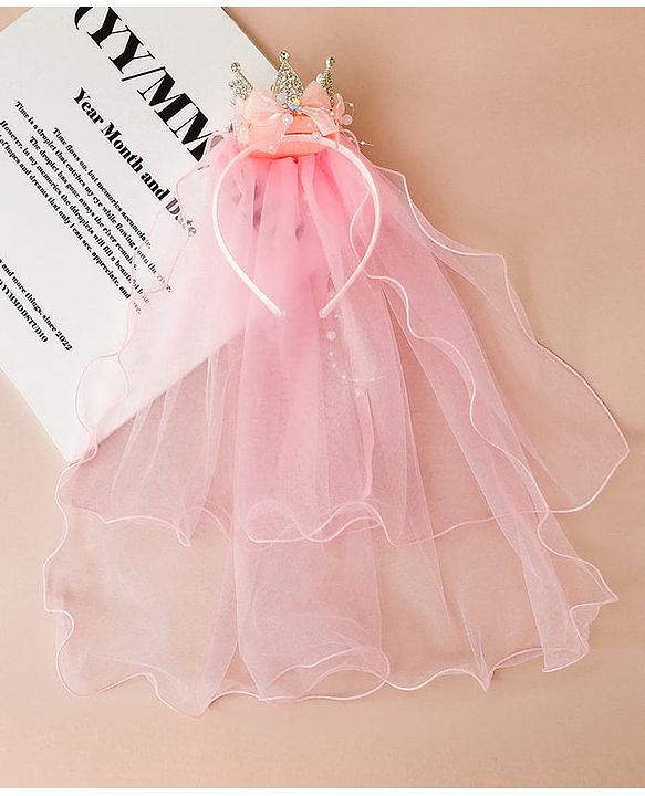 Babyhug Hair Bands With Applique Free Size-Pink
