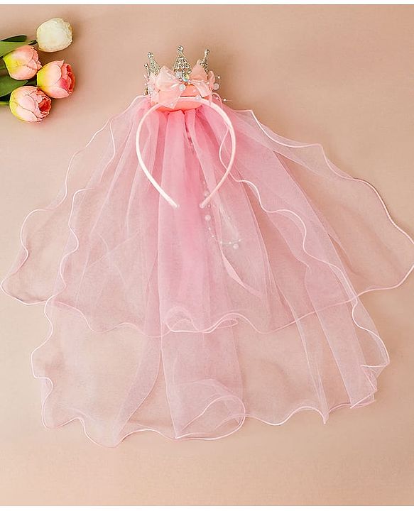 Babyhug Hair Bands With Applique Free Size-Pink