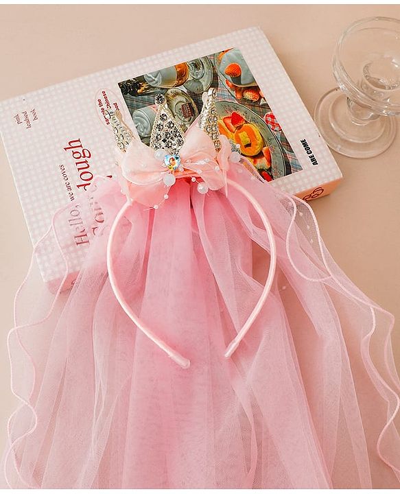 Babyhug Hair Bands With Applique Free Size-Pink