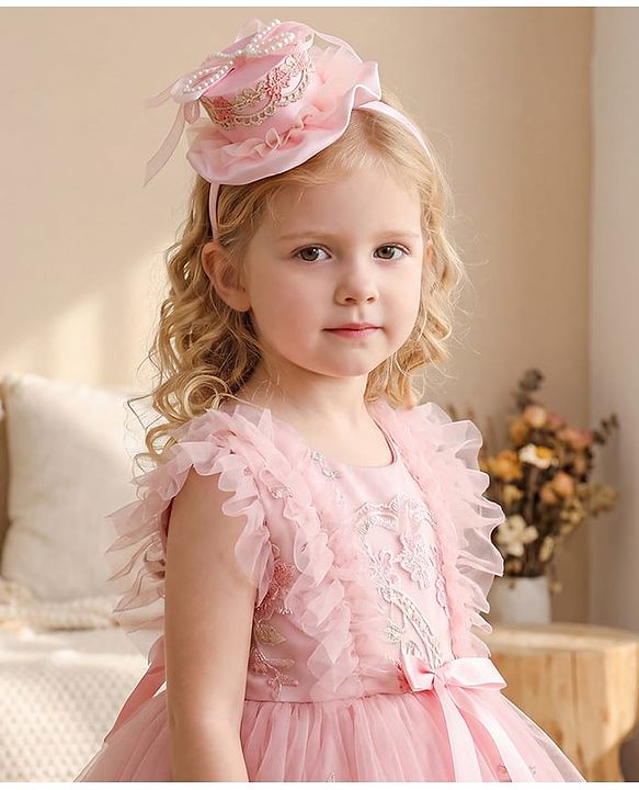 Pine Kids Hair Bands With Applique Free Size-Pink