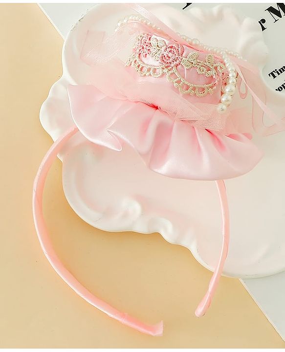 Pine Kids Hair Bands With Applique Free Size-Pink
