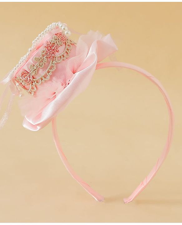 Pine Kids Hair Bands With Applique Free Size-Pink
