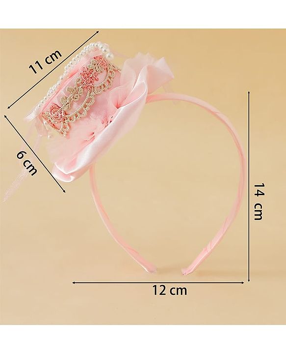 Pine Kids Hair Bands With Applique Free Size-Pink