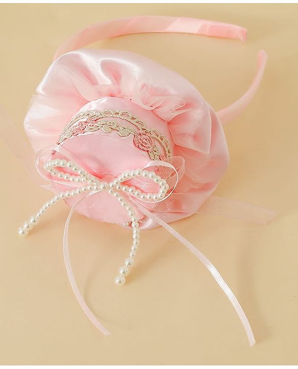 Pine Kids Hair Bands With Applique Free Size-Pink