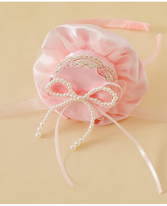Pine Kids Hair Bands With Applique Free Size-Pink