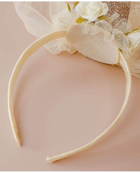 Pine Kids Hair Bands  With Applique Free Size - Beige