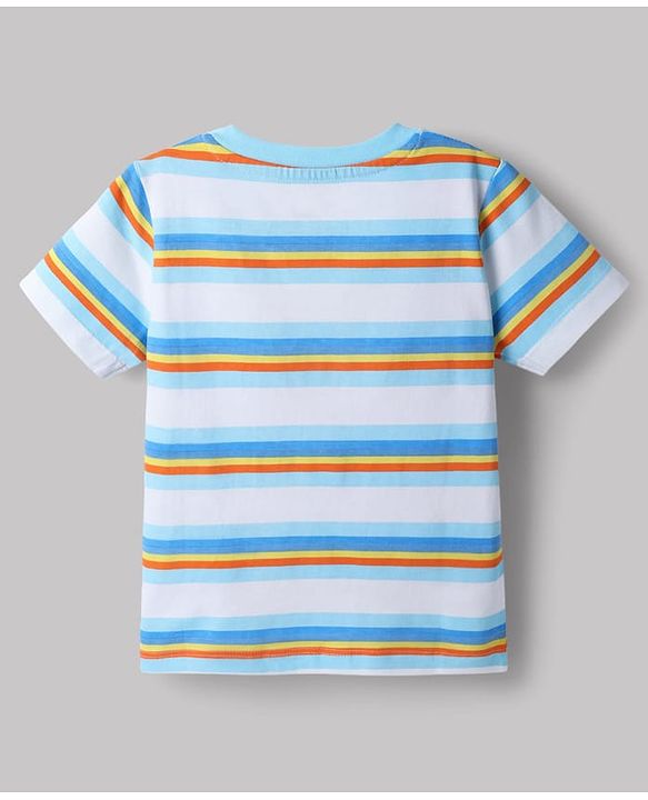 Babyhug Disney Single Jersey Knit Half Sleeve T-shirt With Mickey Mouse Graphics Pack of 2 - Blue & Light Blue