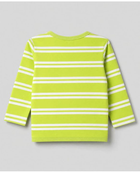 Babyhug 100% Cotton Knit Full Sleeves Animal & Stripe Printed Jhablas Pack of 3 - Green white & Pink