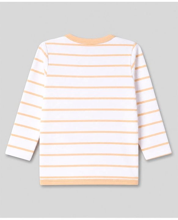 Babyhug 100% Cotton Knit Full Sleeves Animal & Stripe Printed Jhablas Pack of 3 - Green white & Pink